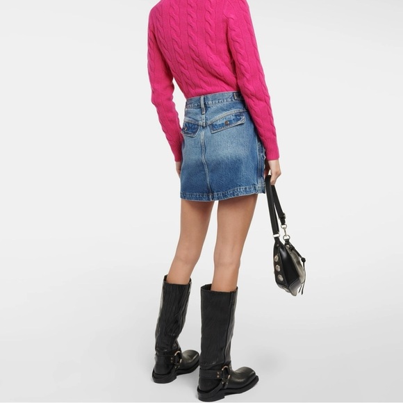 Re/Done Blue Denim Mini Skirt - Picture 3 of 8